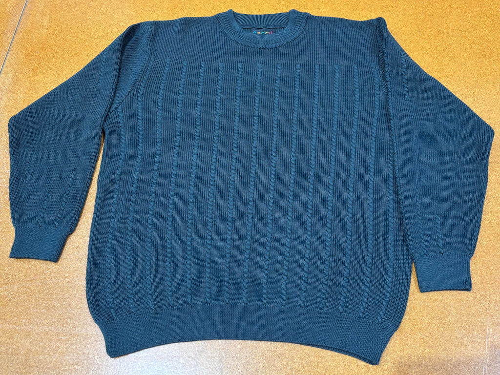 Geccu Cable Crew Neck Forest Green