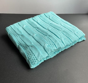 Jackie Baby Blanket Turquoise Cotton